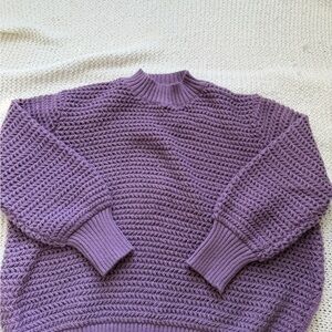 SHEIN Lavender Knit Crew Neck Sweater